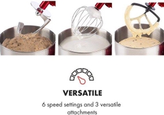 Máy Trộn Đa Năng Klarstein Lucia Rossa 1300W – 5L | Nhào Bột, Đánh Trứng, Xay Thịt, Làm Pasta