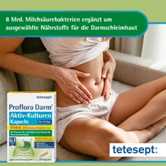 Viên uống hỗ trợ tiêu hóa Tetesept Proflora Darm Aktiv Kulturen – Cân bằng hệ vi sinh, hỗ trợ đường ruột khỏe mạnh