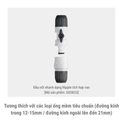 Đầu nối ống nước tích hợp van Takagi G036CG – Tiêu chuẩn kỹ thuật vận hành tối ưu