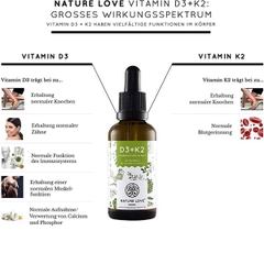 Vitamin D3+K2 Nature Love hỗ trợ phát triển chiều cao