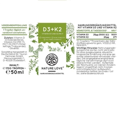 Vitamin D3+K2 Nature Love hỗ trợ phát triển chiều cao