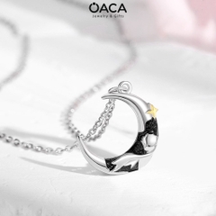 Dây chuyền bạc đôi Prince and Rose đá Moonstone