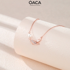 Dây chuyền Bạc nữ Cá Voi tự do ngọc trai