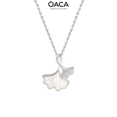 Dây chuyền bạc nữ Lucky gắn xà cừ tinh tế
