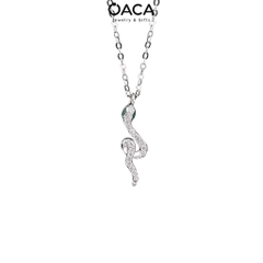 Dây chuyền bạc nữ Snake Eyes Green huyền bí