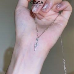 Dây chuyền bạc nữ Snake Eyes Green huyền bí