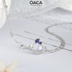 Lắc tay bạc hình bướm xinh đá Moonstone