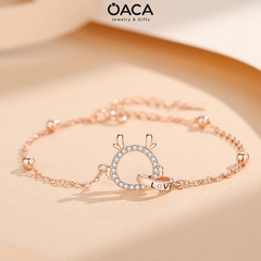 Lắc tay bạc Rồng Artabotrys dễ thương đá CZ