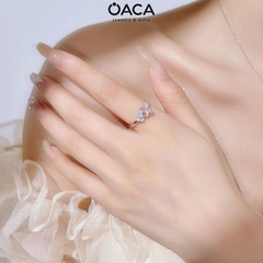 Nhẫn bạc nữ Ariel mạ vàng đá Moonstone trái tim