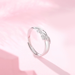 Nhẫn bạc đôi mạ vàng Angel Wings đá CZ hồng