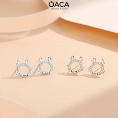 Bông tai bạc Rồng Artabotrys dễ thương đá CZ