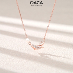 Dây chuyền Bạc nữ Cá Voi tự do ngọc trai