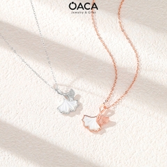Dây chuyền bạc nữ Lucky gắn xà cừ tinh tế