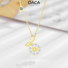 Dây chuyền hoa hướng dương Bạc 925 mạ Vàng đá CZ
