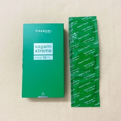 Bao cao su có gai Nhật Bản Sagami Xtreme Green Siêu Mỏng 10 bao