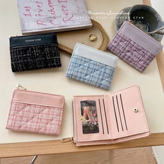 Ví Nữ Ngắn Vải Dạ Classic Star Gấp Đôi Khoá Kéo 16394