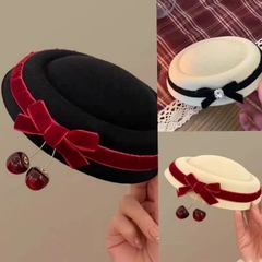 Kẹp Mỏ Vịt Mũ Công Nương Nơ Đá/ Cherry 17460
