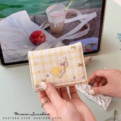 Ví Da Đựng Tiền Dạng Gấp Gọn Caro Charm Cún 17858