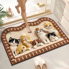 Thảm Lau Chân Chống Trượt Lông Mịn Hoạt Hình 3D 16644