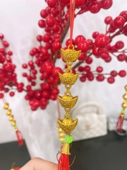 Set 10 Dây Liễng Nhựa Thỏi Vàng Trang Trí Tết 16641