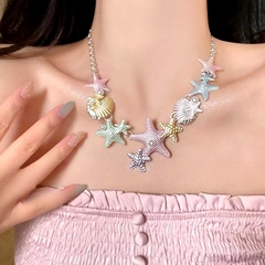 Dây Chuyền Vỏ Sò Sao Biển Ngọc Trai Kim Loại Đủ Màu 15583