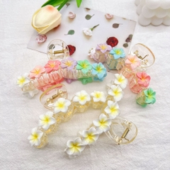 Kẹp Tóc Nhựa Cung Đính 5 Hoa Sứ Mini Xinh 12828