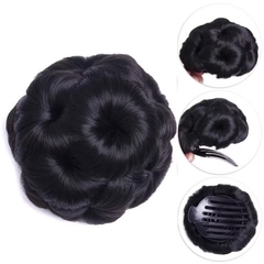 Kẹp Búi Tóc Giả Xoăn Hoa Trà Trung Niên 16254