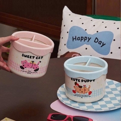 Ống Kệ Đựng Bút 3 Ngăn Tròn Cute Puppy, Sweet Cat 16653
