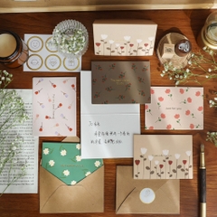 Thiệp Bìa Cứng Họa Tiết +Bao Thư+ Stamp 9*12cm 13625