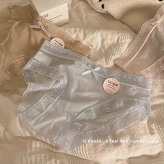 Set 5 Quần Chip, Lót Cotton Ren Nơ Hoạ Tiết Trái Tim 16721