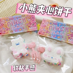 Mochi Bóp Dạng Thạch Dẻo Gấu Thỏ Trắng Kèm Nĩa Kitty PVN16800