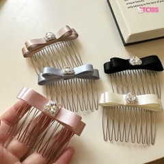 Set 2 Lược Bườm Xước Tóc Vải Nơ Bóng Đính Charm 17788