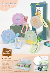 Móc Khoá Gương 2 Mặt Nhũ Kim Tuyến Kèm Dây 16829