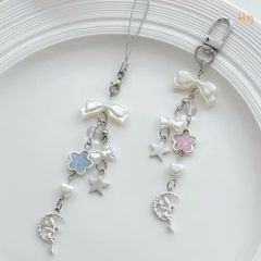Móc Điện Thoại Kiểu Charm Móc Khóa Nơ Nhựa Trắng Charm Cô Tiên Cánh Bướm 17482
