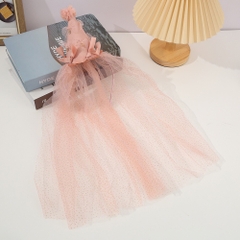 Cài Tóc Kiểu Nón Chóp Thắt Nơ Chóp Tròn Phối Voan Dài 15521