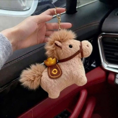 Móc Khoá Gấu Bông Chú Ngựa Đeo Vàng 16586