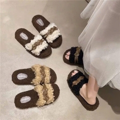 Dép Lông Xù Đi Trong Nhà Quai Nơ 16455