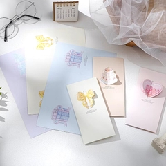 Thiệp Dài Gấp 3 Họa Tiết Nổi Có Kẻ Ngang 15608