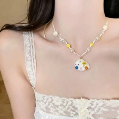 Vòng Cổ Hạt Cườm Đính Vỏ Sò Hạt Charm Màu 17471