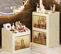 Kệ Nhựa Mỹ Phẩm 2 Tầng Cửa Mở Trong Suốt 17678