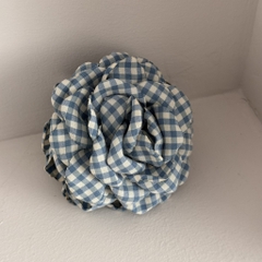 Kẹp Tóc Nhựa Cung Bông Hoa Vải Trà Caro 15692