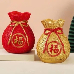 Bình Hoa Nhựa Cắm Bông Túi Tiền Vàng Đỏ Trưng Tết 16651