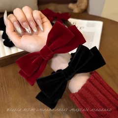 Cột Tóc Thun Nơ Nhung Màu Trơn Tiểu Thư 16678