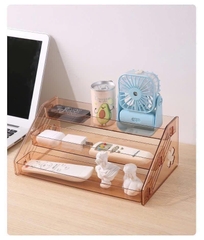 Kệ Nhựa Trong Suốt 3 Tầng Cầu Thang Tiện Dụng 16726