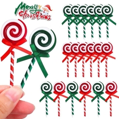 Que Kẹo Nhựa Noel Màu Đỏ 16339