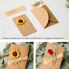 Thiệp Giấy Vintage Kèm Hoa Khô ( 7X 10.5cm) 3145