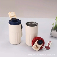 Bình Giữ Nhiệt Nhựa Hiển Thị Nhiệt Độ Quai Dây Coffee 17324