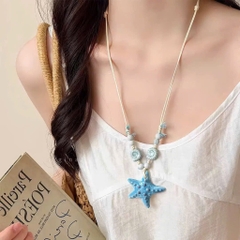 Vòng Cổ Dây Rút Mặt Đá Sao Biển Ốc Hột 17379