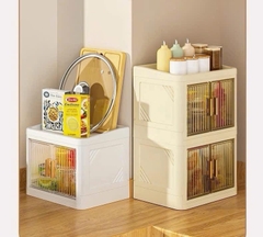 Kệ Nhựa Mỹ Phẩm 2 Tầng Cửa Mở Trong Suốt 17678