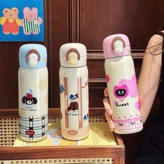 Bình Giữ Nhiệt Nắp Bật Hoạt Hình Kèm Quai Đủ Mẫu 16279